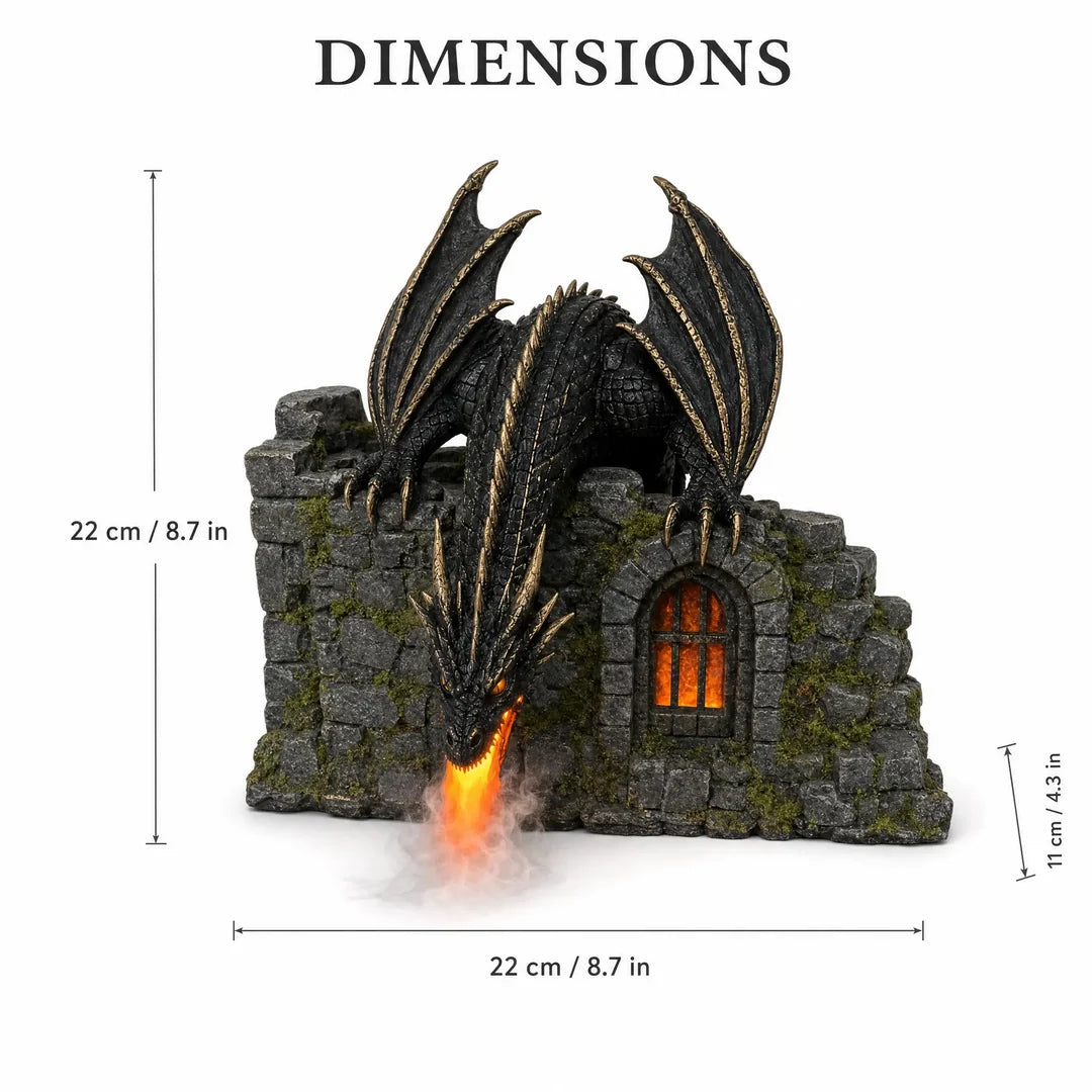 Dragon castle decoration dimension diagram 22 by 22 by 11 centimeters