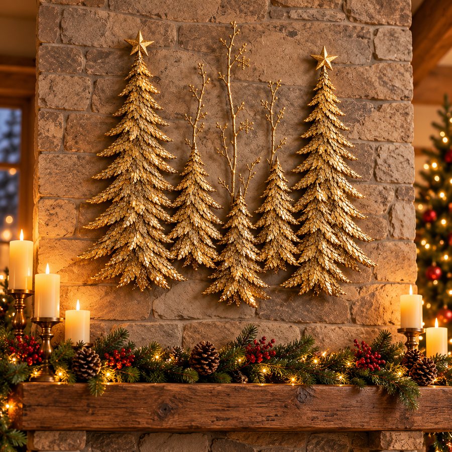 Golden Forest Glow holiday wall styling idea 9