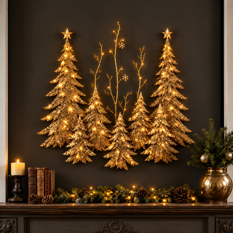 Golden Forest Glow holiday wall styling idea 10