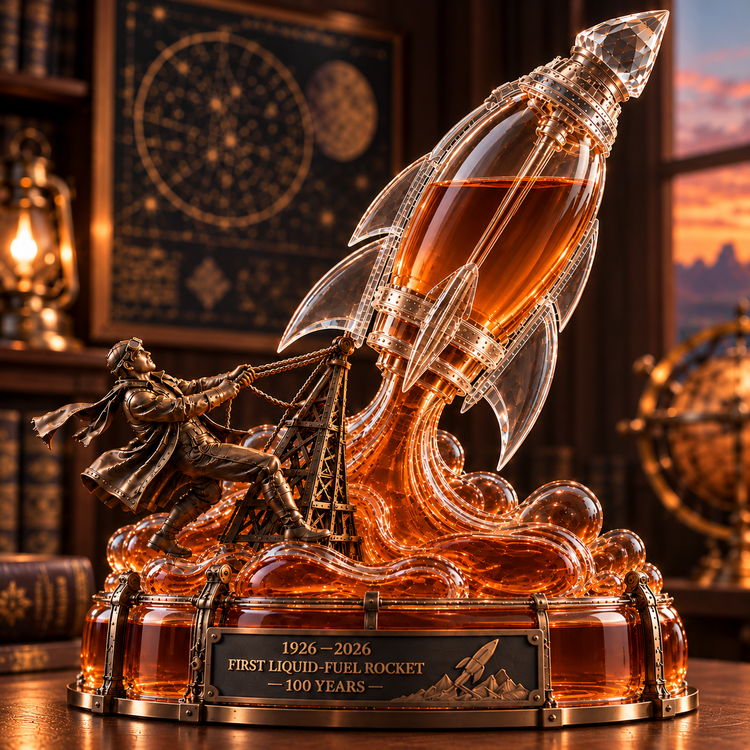 Close-up lifestyle photo of rocket decanter being held