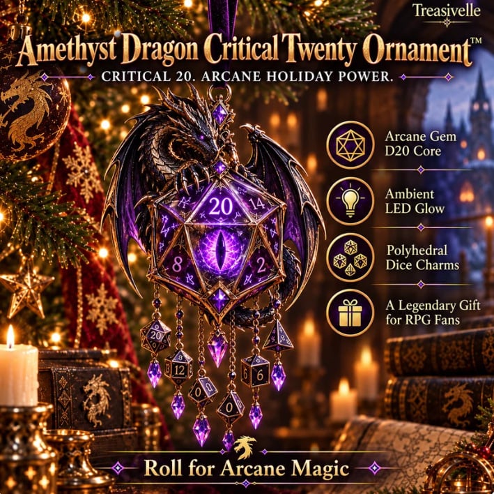 Amethyst Dragon style with a violet center and antique gold-colored accents