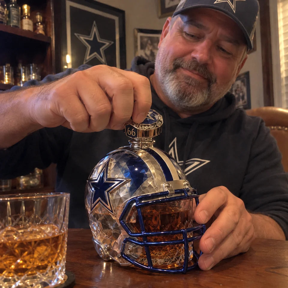 A man holding and examining the anniversary stopper