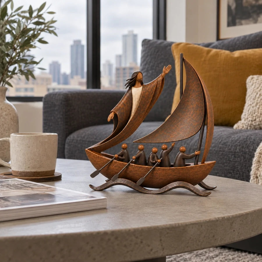 A Quiet Moment of Inspiration — Peace in the Storm sailboat sculpture
