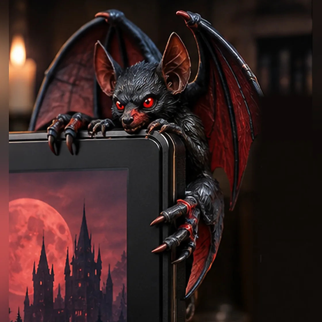 Crimson Nocturne vampire bat figurine