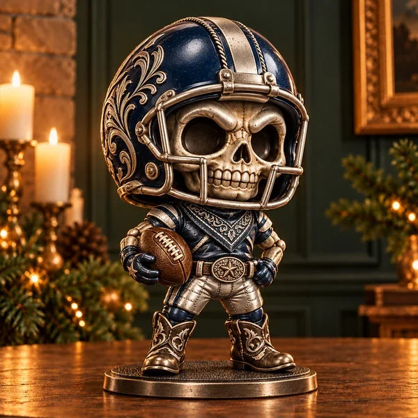 Navy skull football figure