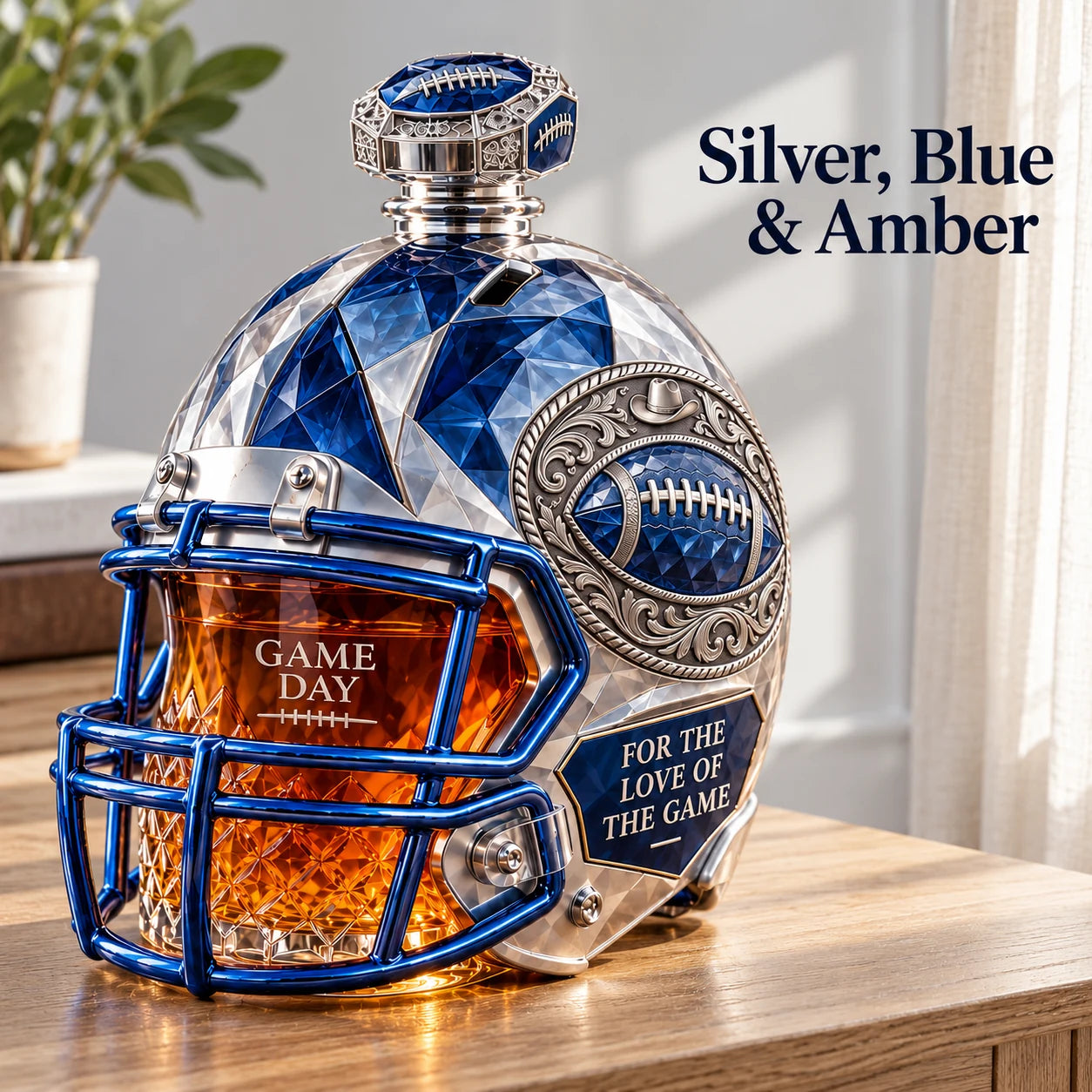 Western Football Helmet Whiskey Decanter hero image