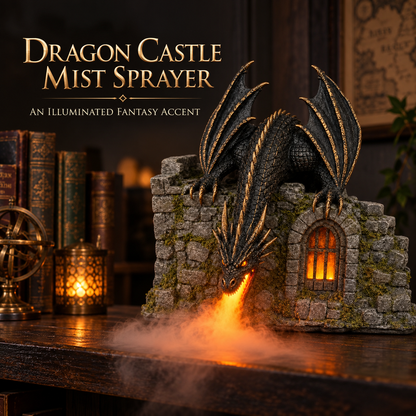 🐉 Dragon Castle Mist Sprayer | LED Fire Breath Light, Humidifier & Air Purifier