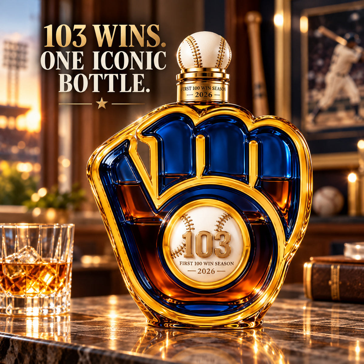 This Is My Crew! 100-Win Season Commemorative Whiskey Bottle