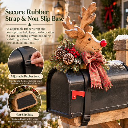Vintage Christmas Reindeer Mailbox Topper