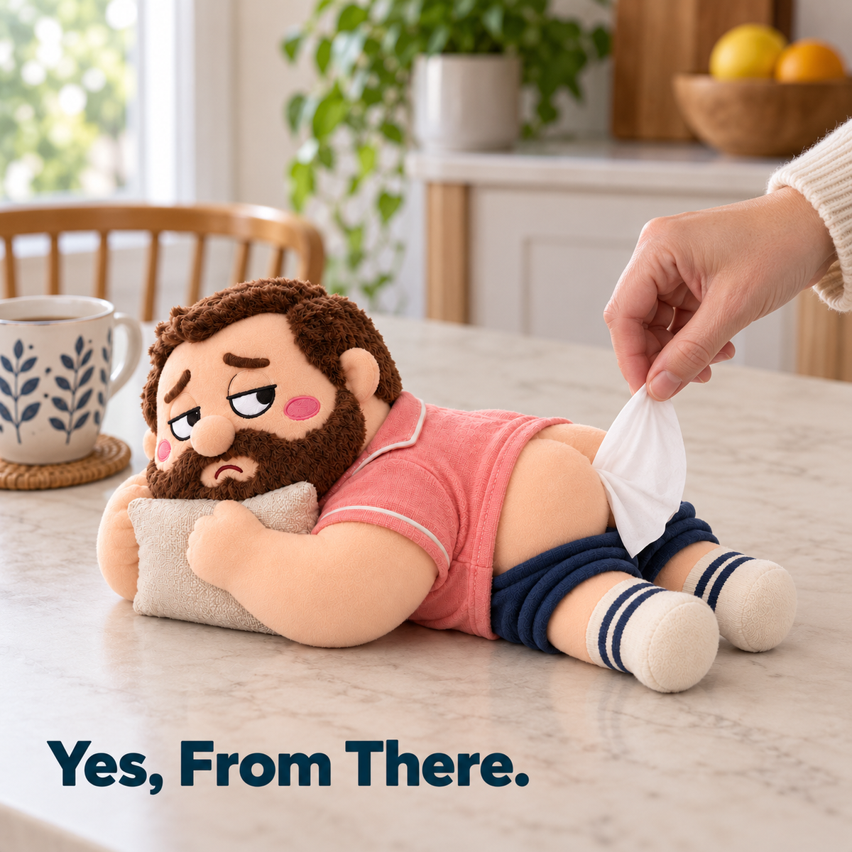 🍑 Cheeky Dudes – Funny Plush Butt Tissue Holder
