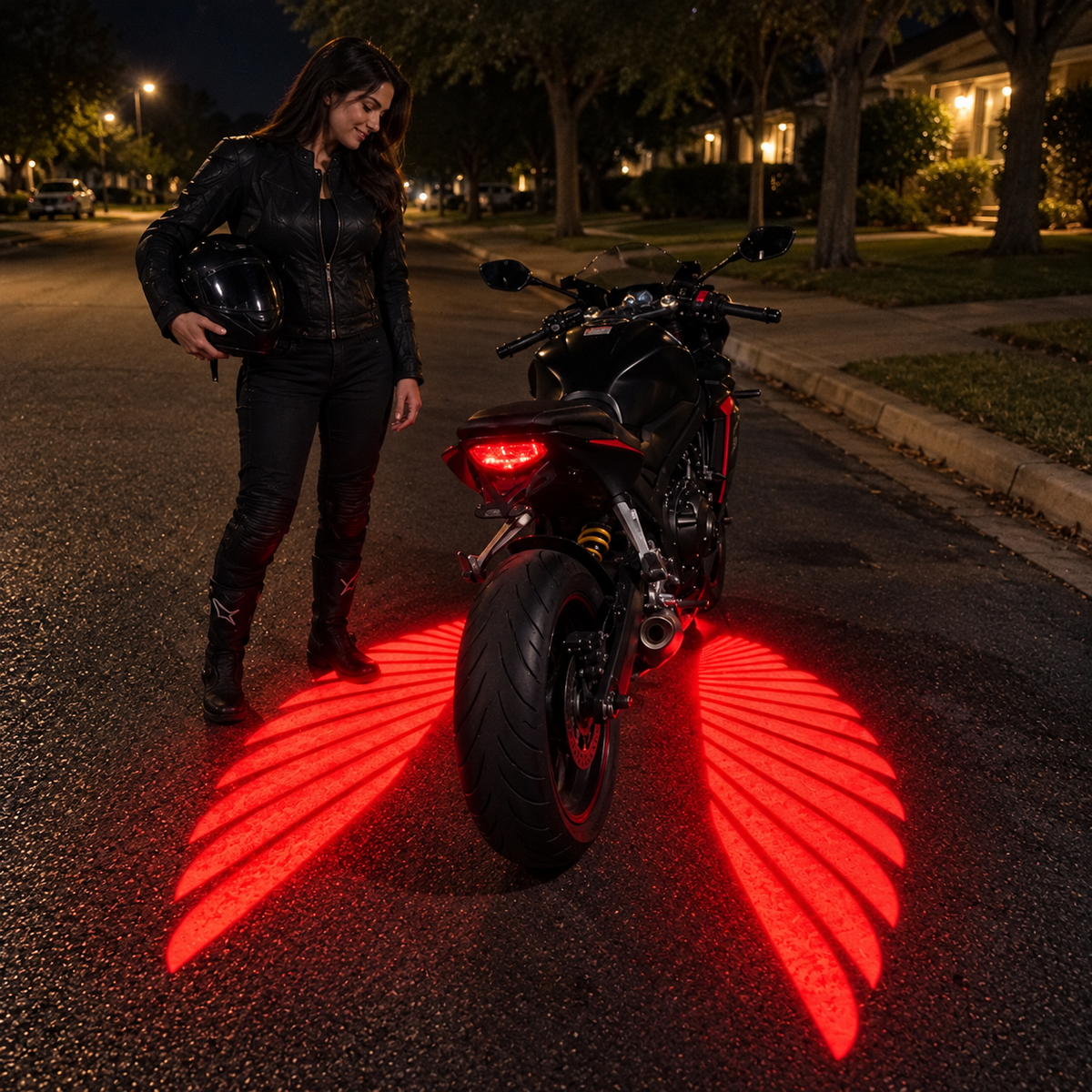 🔥 LAST DAY 50% OFF 🏍️ IP67 Waterproof & Dustproof Angel Wing Motorcycle LED Projector Lights (1 Pair)