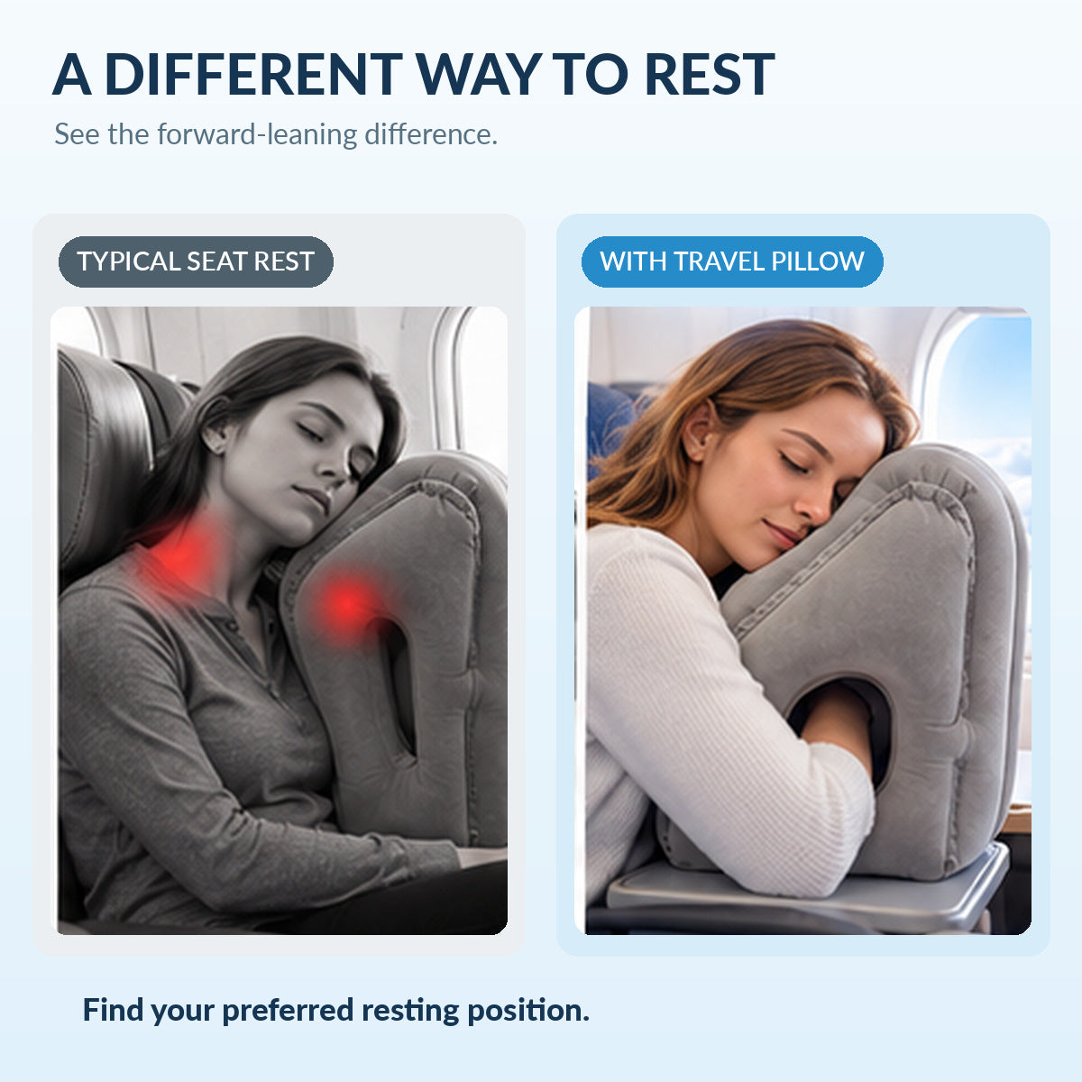 Portable Inflatable Nap Pillow – Head & Arm Support for Travel, Work Breaks & Power Naps