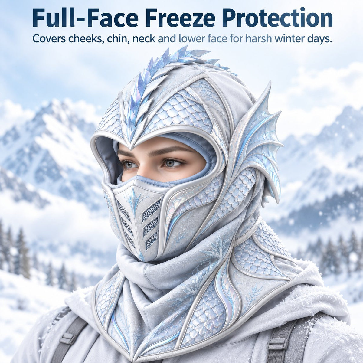 Ice Dragon 3-in-1 Winter Hood & Face Cover