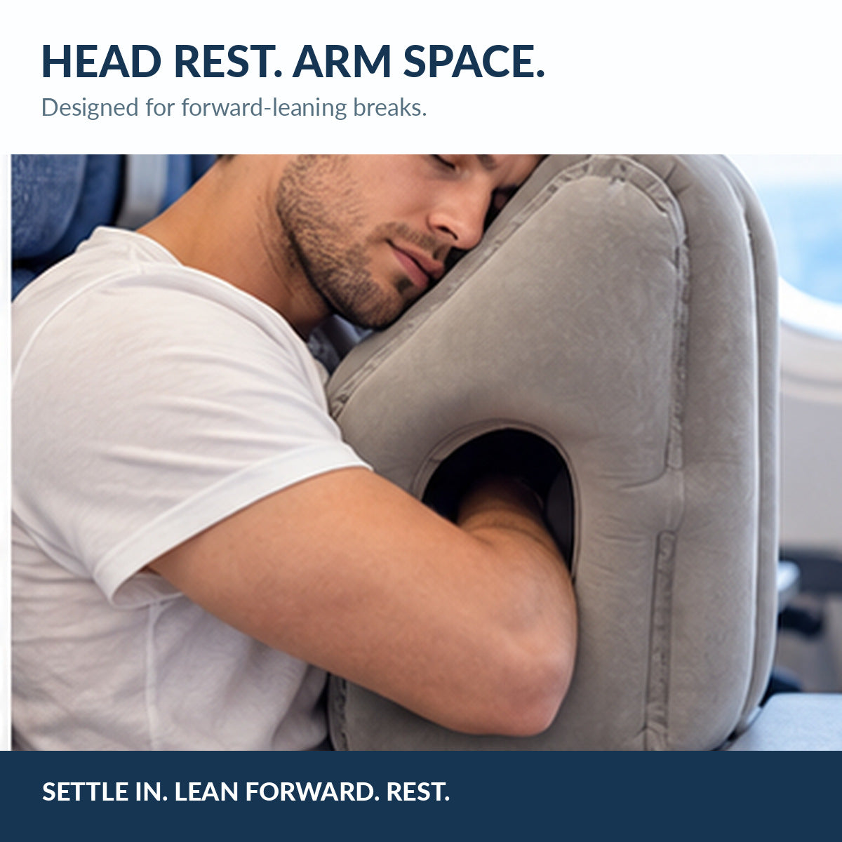 Portable Inflatable Nap Pillow – Head & Arm Support for Travel, Work Breaks & Power Naps