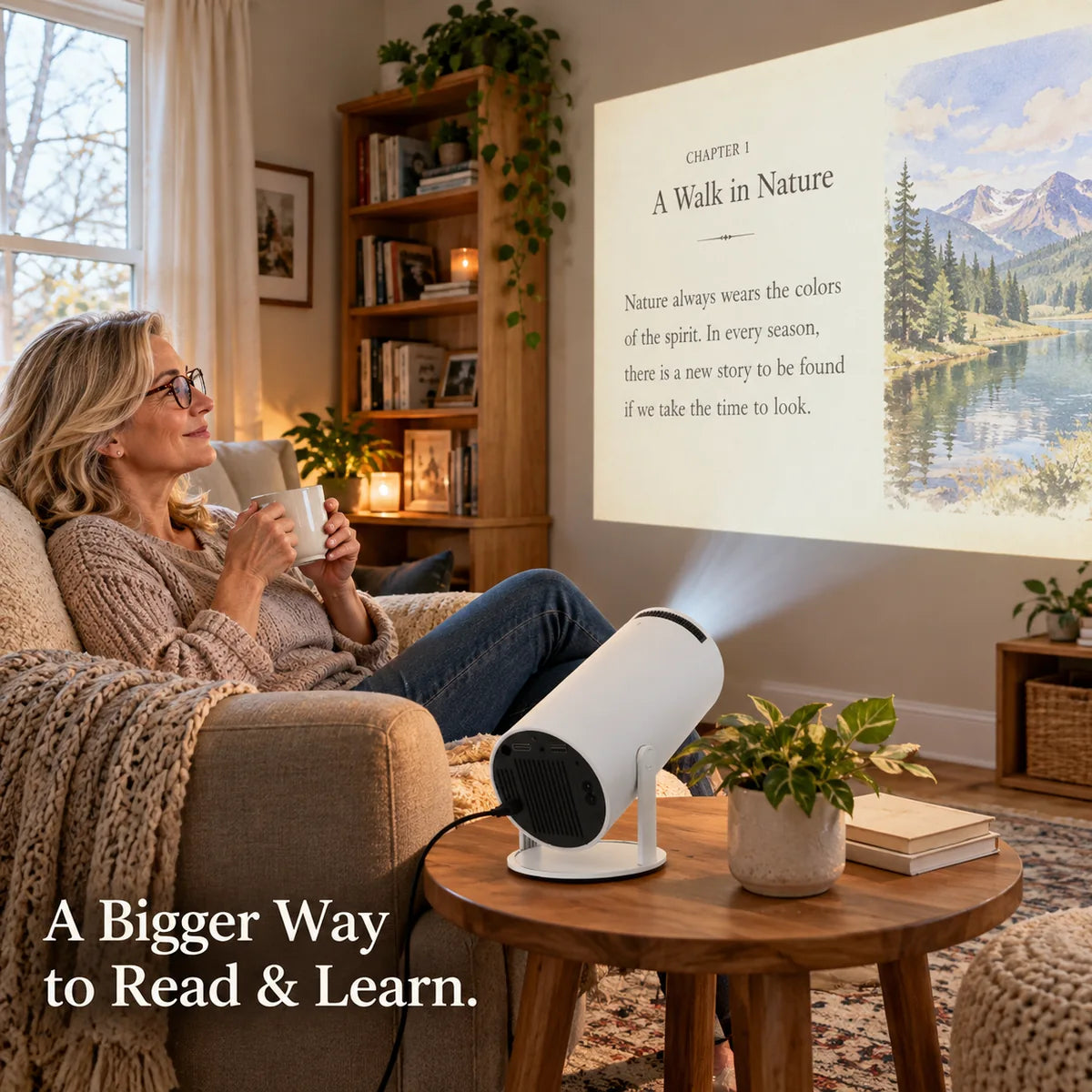 Portable HD Home Projector – Home Entertainment, Reading & More