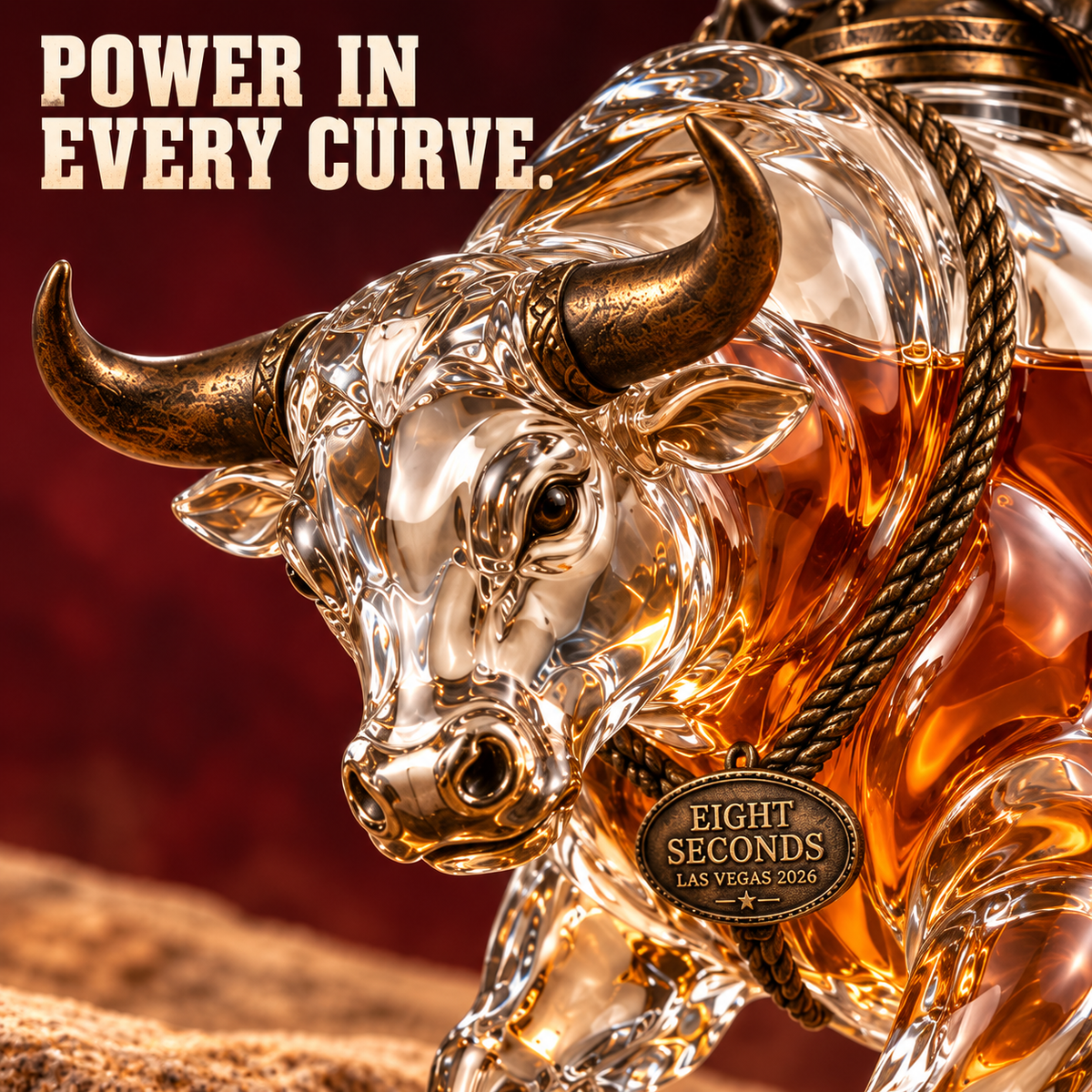 🤠 Eight Seconds Bull Rider Whiskey Decanter — Las Vegas 2026 Limited Custom Edition