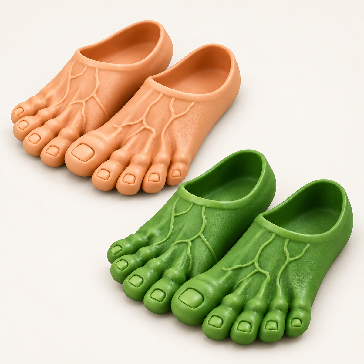 👣Giant Toe Slippers – Funny Realistic Foot Slides