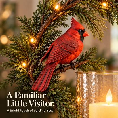 Cardinal Winter Glow Lighted Candle Holders – Vintage Christmas Tabletop Decor