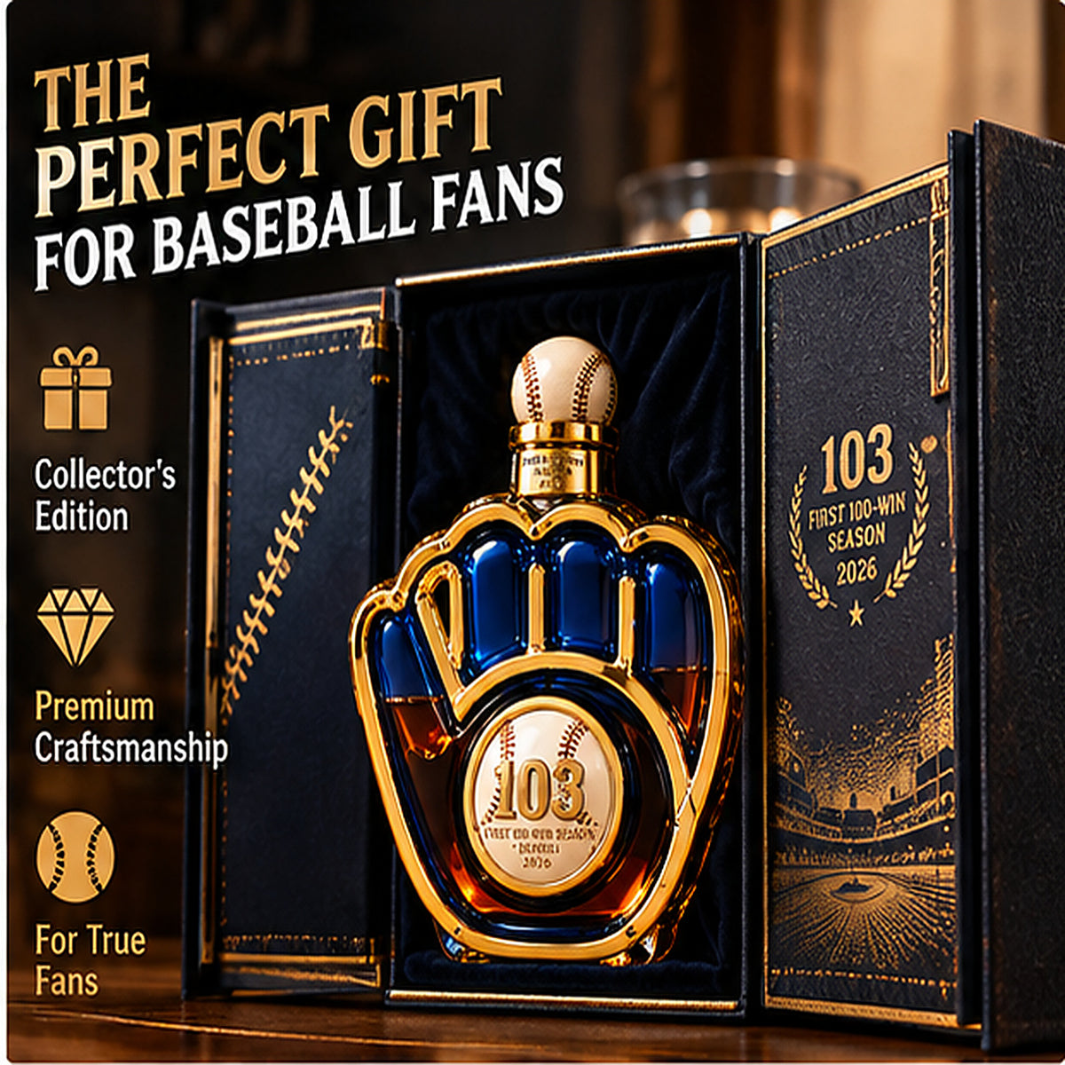 This Is My Crew! 100-Win Season Commemorative Whiskey Bottle