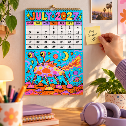 📅🎨2027 Whimsical Art Wall Calendar – 12-Month Fantasy Illustration Calendar