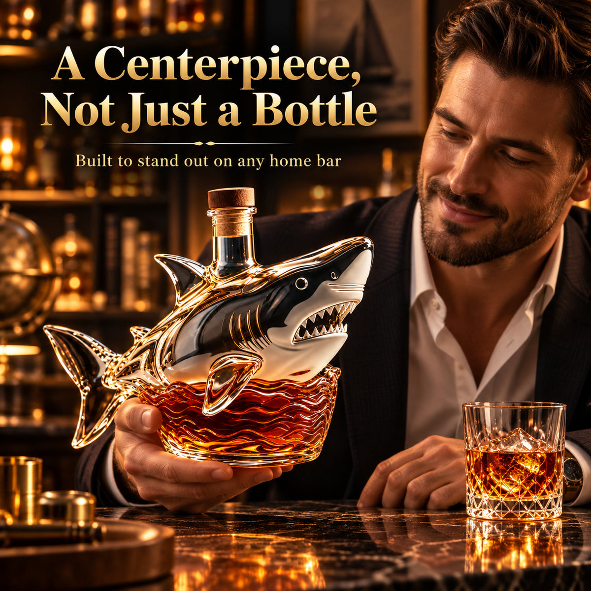 🦈 50th Anniversary Shark Tribute Whiskey Decanter