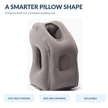 Portable Inflatable Nap Pillow – Head & Arm Support for Travel, Work Breaks & Power Naps