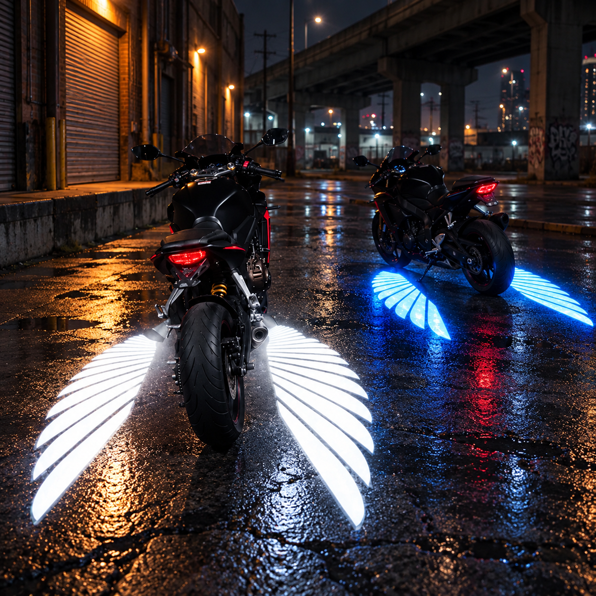 🔥 LAST DAY 50% OFF 🏍️ IP67 Waterproof & Dustproof Angel Wing Motorcycle LED Projector Lights (1 Pair)