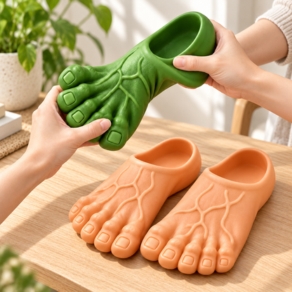 👣Giant Toe Slippers – Funny Realistic Foot Slides