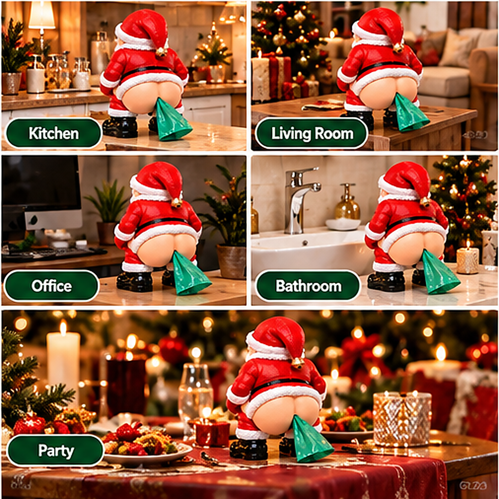 🎅😂 Santa's Cheeky Helper™ – Funny Christmas Trash Bag Dispenser 🎄