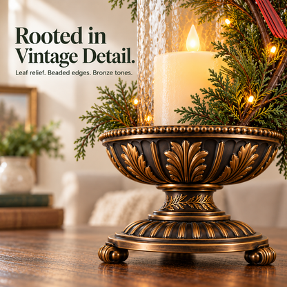 Cardinal Winter Glow Lighted Candle Holders – Vintage Christmas Tabletop Decor