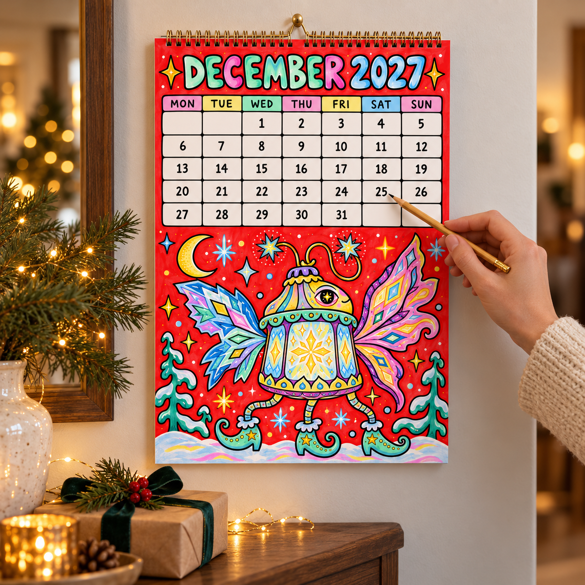 📅🎨2027 Whimsical Art Wall Calendar – 12-Month Fantasy Illustration Calendar
