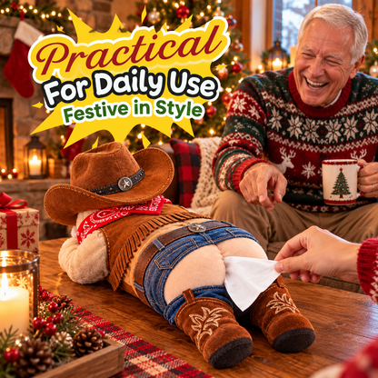 🤠 Funny Cowboy Santa Butt Tissue Box