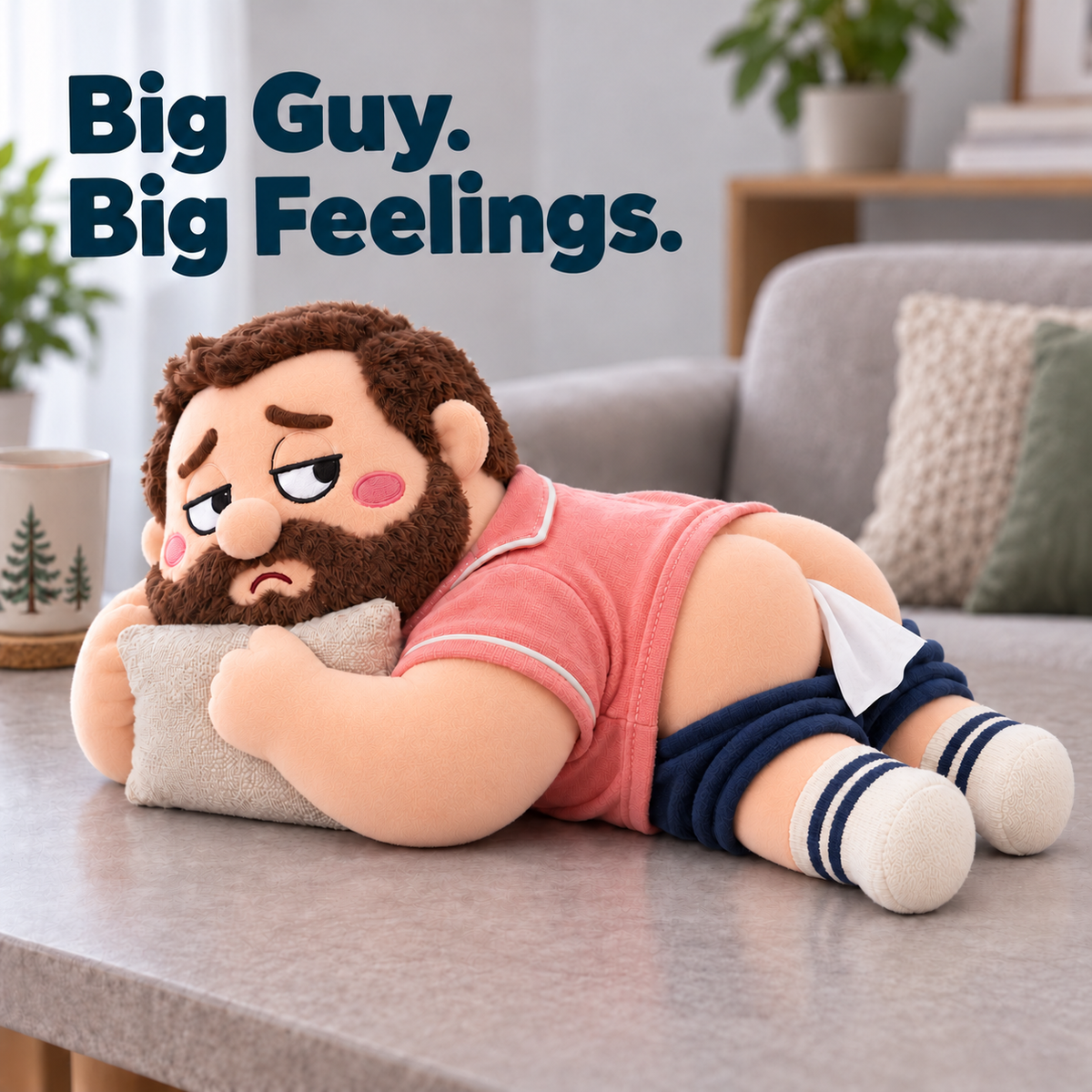 🍑 Cheeky Dudes – Funny Plush Butt Tissue Holder