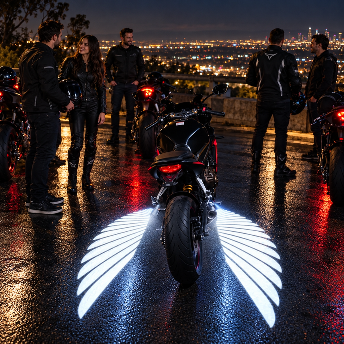 🔥 LAST DAY 50% OFF 🏍️ IP67 Waterproof & Dustproof Angel Wing Motorcycle LED Projector Lights (1 Pair)