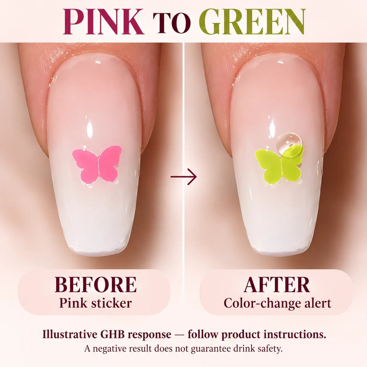 💅 Drink Test Nail Stickers – Discreet Drink Detection Stickers for Nights Out & Parties