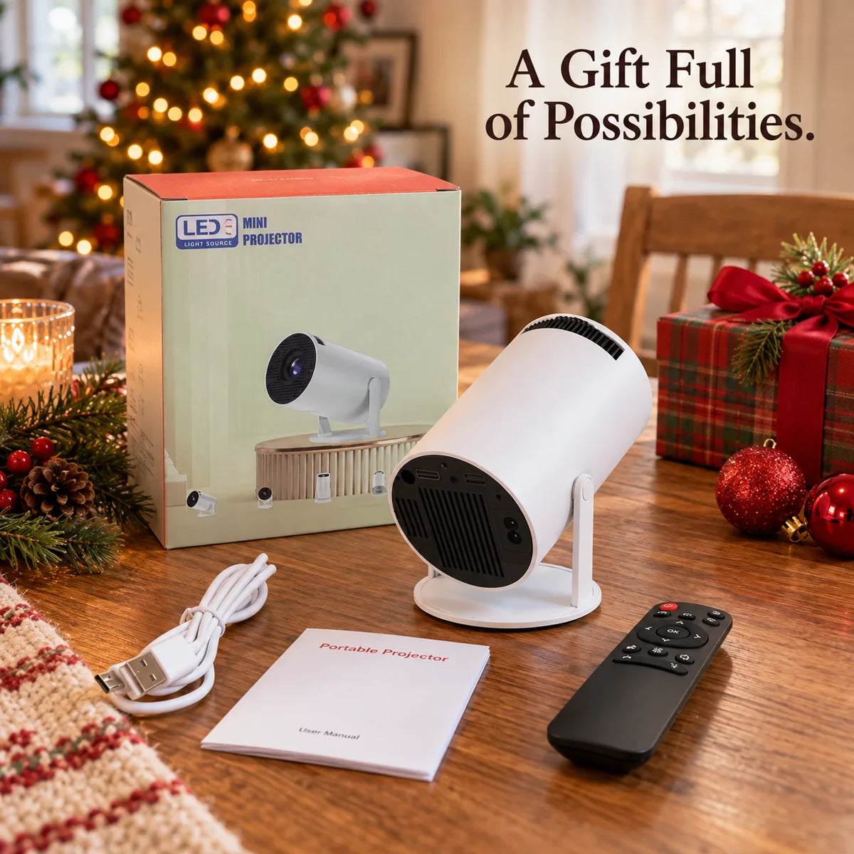 Portable HD Home Projector – Home Entertainment, Reading & More