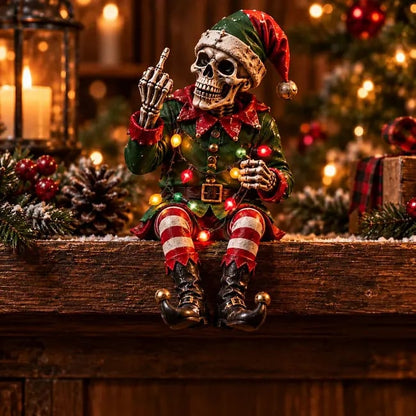 💀🎄 Naughty Christmas Skeletons – 6-Style Gothic Holiday Shelf Sitters.