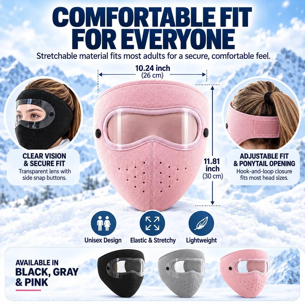 ❄️Winter Windproof Face Mask | Detachable Anti-Fog Goggles for Ski & Ride
