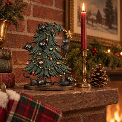 🎄 Cute Black Cat Christmas Tree Decor