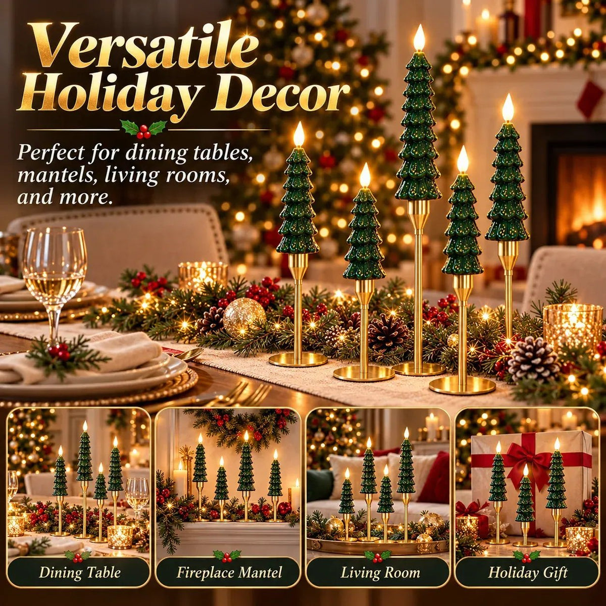 Remote Control Christmas Tree LED Candles – Flameless Flickering Holiday Decor