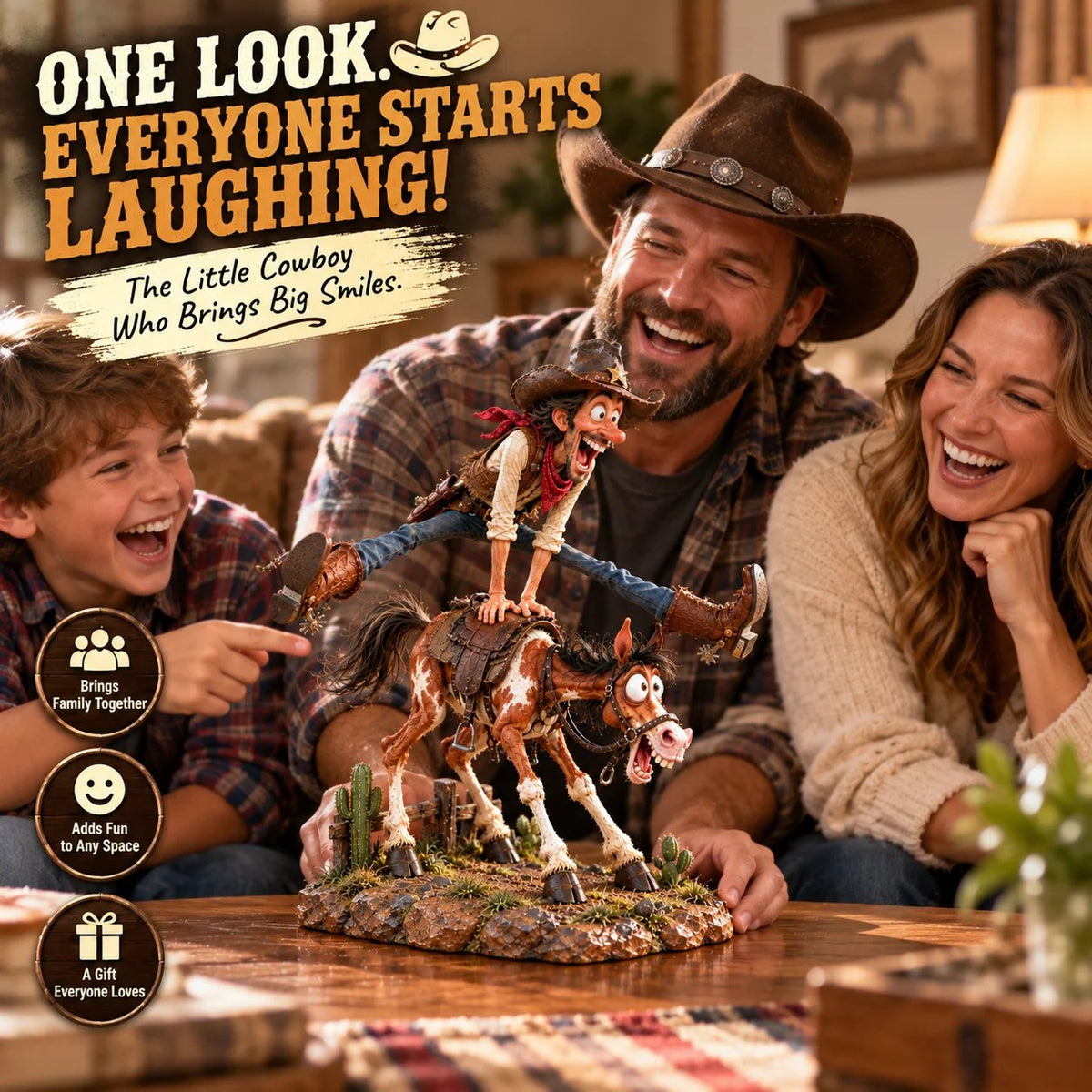 🤠Hold My Hat! – Fun Wild West Figurine🐴