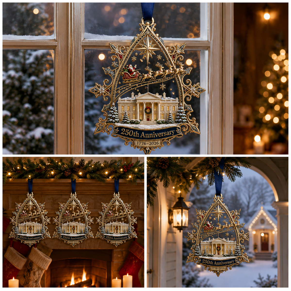 Ornament styled across festive home settings
