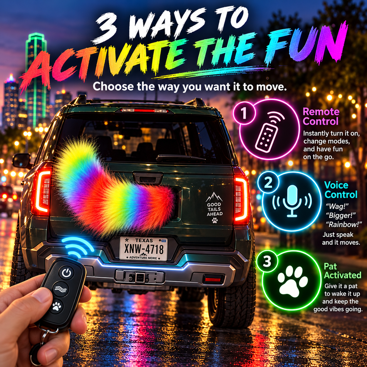 🚗🐾 Remote Control Electric Car Tail – Make Your Car Stand Out