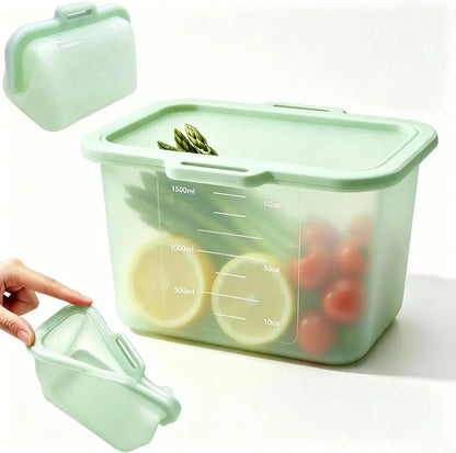 🥬Reusable Silicone Food Storage Bags, Magnetic Seal, 50oz