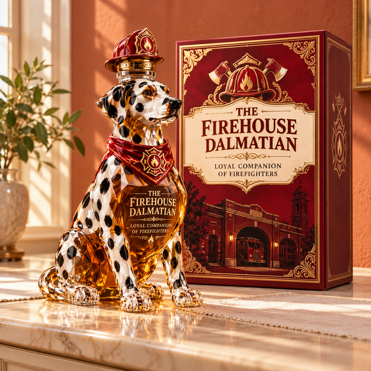 The Firehouse Dalmatian Whiskey Bottle