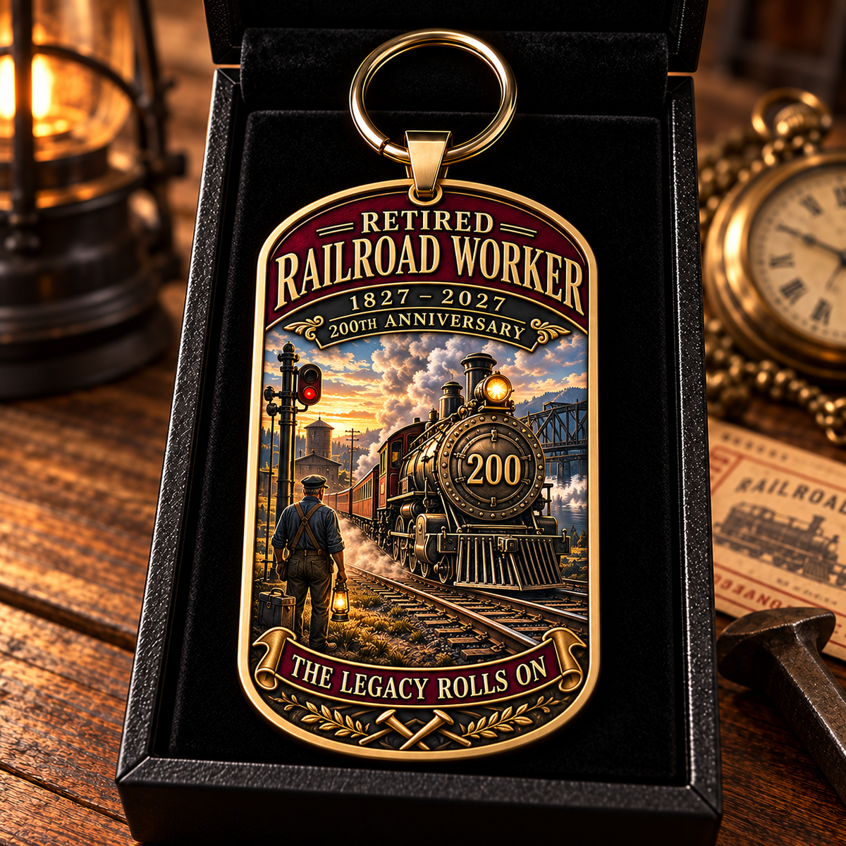 🚂1827–2027 Retired Railroad Worker 200th Anniversary Commemorative Keychain – The Legacy Lives On
