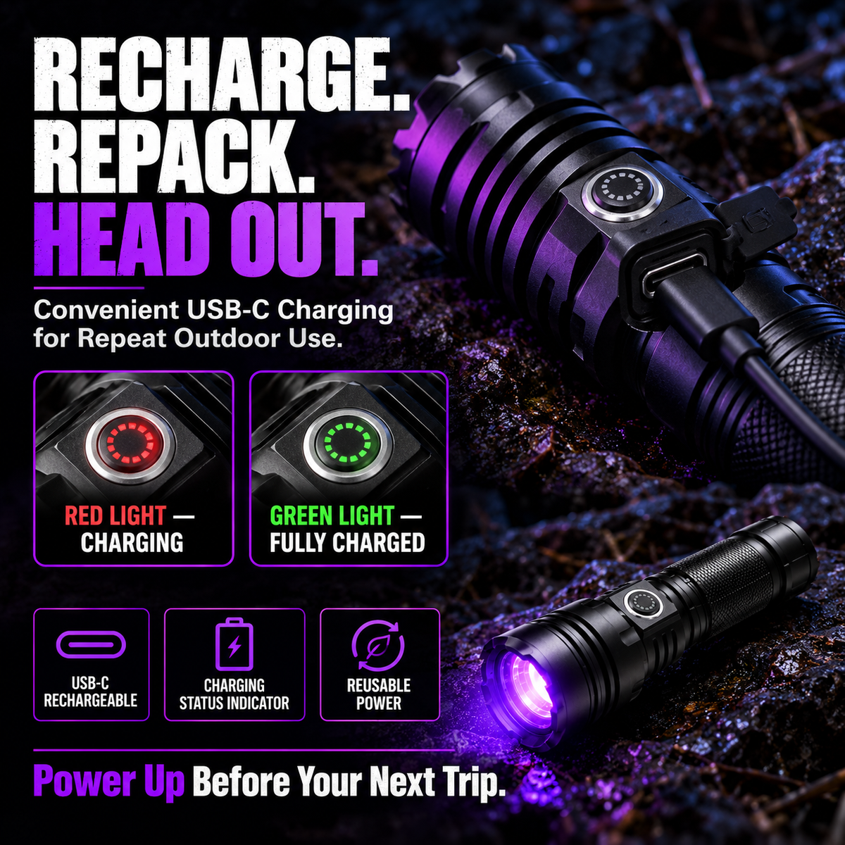 Rechargeable Blood Tracking Light 🔦 For Night Hunting & Outdoor Adventures