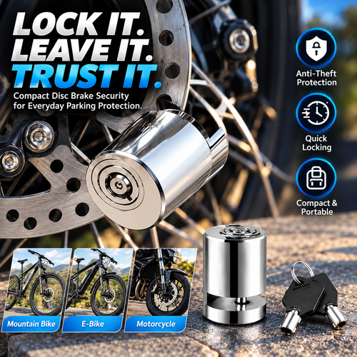 Heavy-Duty Disc Brake Lock – Anti-Theft Security Lock for Motorcycles, E-Bikes & Bicycles