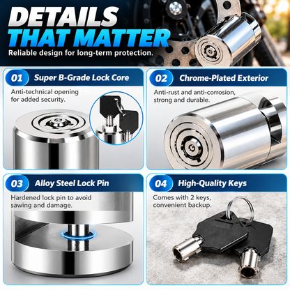 Heavy-Duty Disc Brake Lock – Anti-Theft Security Lock for Motorcycles, E-Bikes & Bicycles