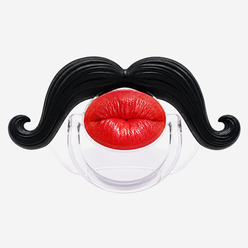 Funny Baby Mustache & Red Lips Pacifier